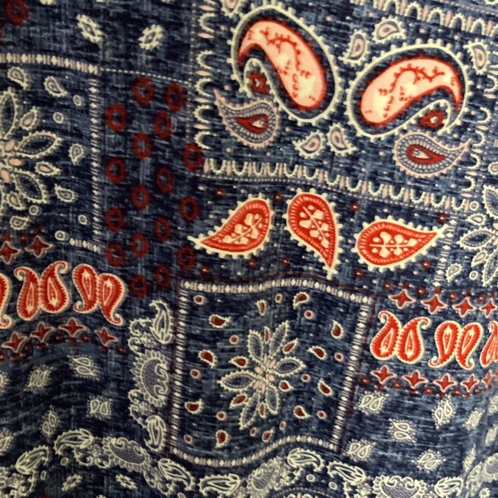 Blue and Red Paisley Bandana print 2 piece pajama sets - Picture 4 of 9